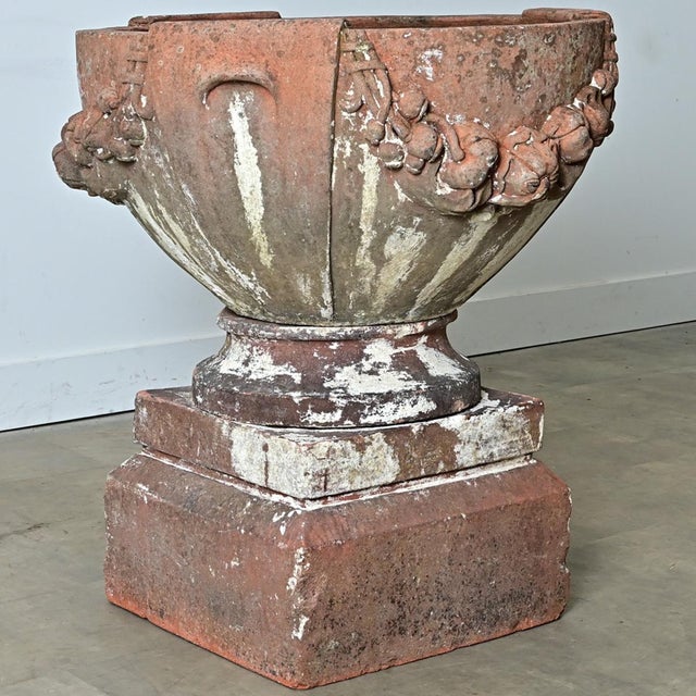 Art Nouveau Early 20th Century English Compton Terracotta Pot on Pedestal For Sale - Image 3 of 12