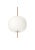 Metal Large 'Kushi' Opaline Glass and Metal Suspension Lamp for Kdln in Black For Sale - Image 7 of 13