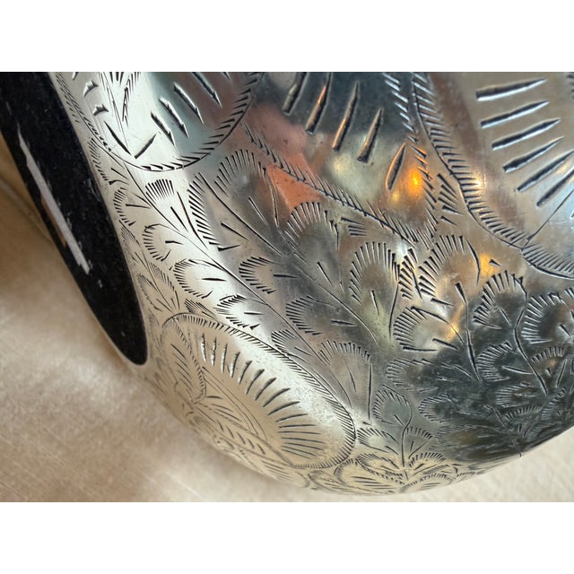 Pottery Barn Etched Nickel Table Lamp For Sale - Image 12 of 12