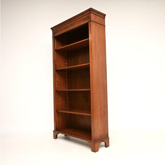 1950s Georgian Style Walnut Open Bookcase, 1950s For Sale - Image 5 of 9