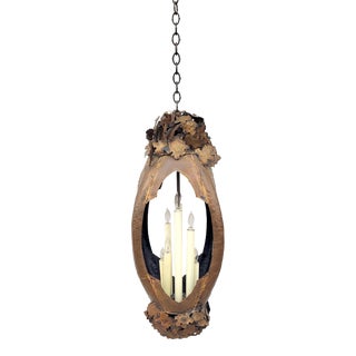 1960s Tom Greene for Feldman Lighting Torch-Cut Brutalist Pendant Light Fixture For Sale