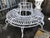 Gold Circular White Steel Tree Bench Garden Seat For Sale - Image 8 of 12