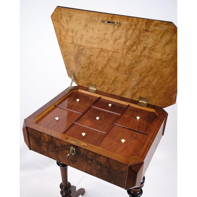 Antique Hand-Polished Mahogany Side Table with Storage and Turned Legs, 1890s For Sale - Image 10 of 13