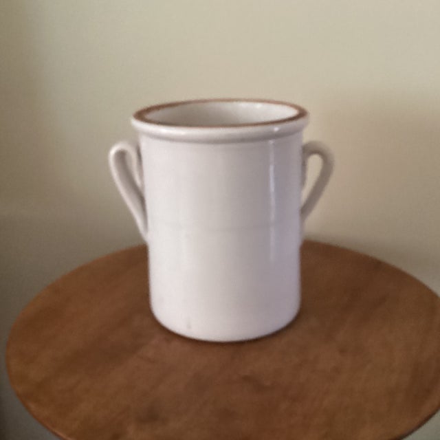 Antique Rustic Ceramic European Glazed Stoneware Confit Pot/ Urn With Handles For Sale - Image 11 of 12