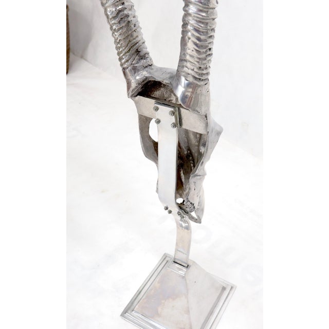 Vintage Arthur Court Tall Sculpture of a Gazelle in Polished Aluminum For Sale - Image 10 of 14
