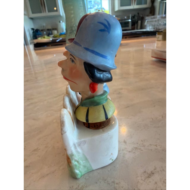 Vintage Art Deco German Porcelain Bottle Stopper Set Picket Fence Character 30s For Sale In Los Angeles - Image 6 of 7