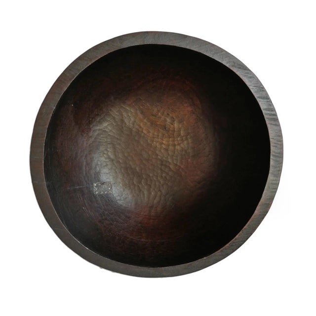 Large Vintage Organic Modern Wood Bowl Nepal For Sale - Image 4 of 6