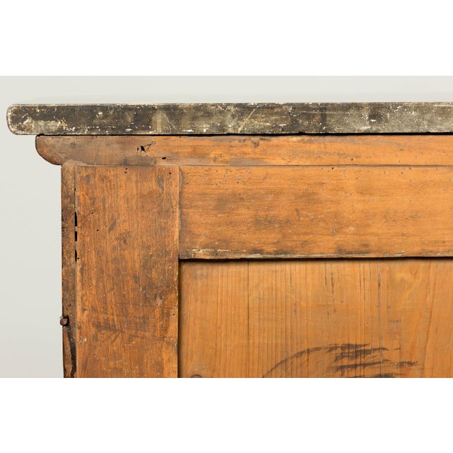 Mid-19th Century French Louis Philippe Walnut Commode With Gray Marble Top For Sale - Image 17 of 17