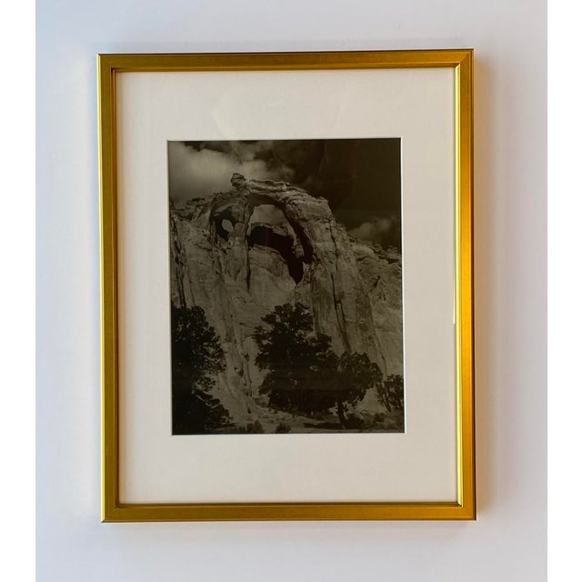 1960s Mid-Century Black and White Western Photograph in Gold Leaf Frame For Sale - Image 5 of 5