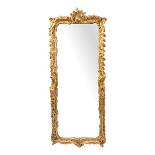 Rococo French Ornate Gilt Pier Mirror For Sale