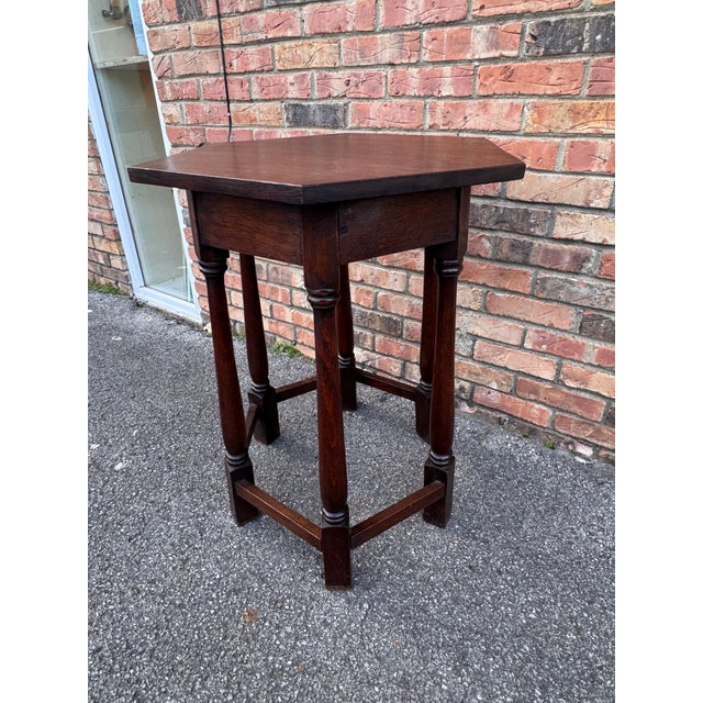 Brown 19th Century English Hexagon Side Table For Sale - Image 8 of 8