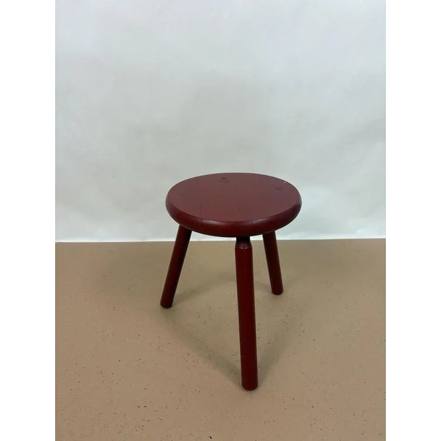 Brutalist Dutch Wood Stool, 1960s For Sale - Image 3 of 6