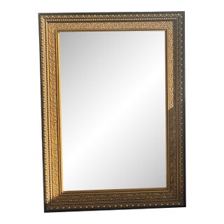 Mirror by Windsor Antique Gold Leaf Motif With Black Border For Sale