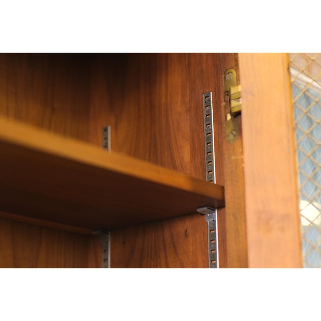 1960s Walnut Veneer Kitchen Storage Cabinet For Sale - Image 9 of 16
