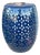 Lovell Blue Glaze Petal Pierced Garden Stool For Sale