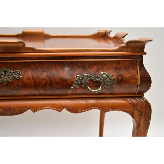 Vintage Side Table in Burr Walnut, 1920s For Sale - Image 12 of 13