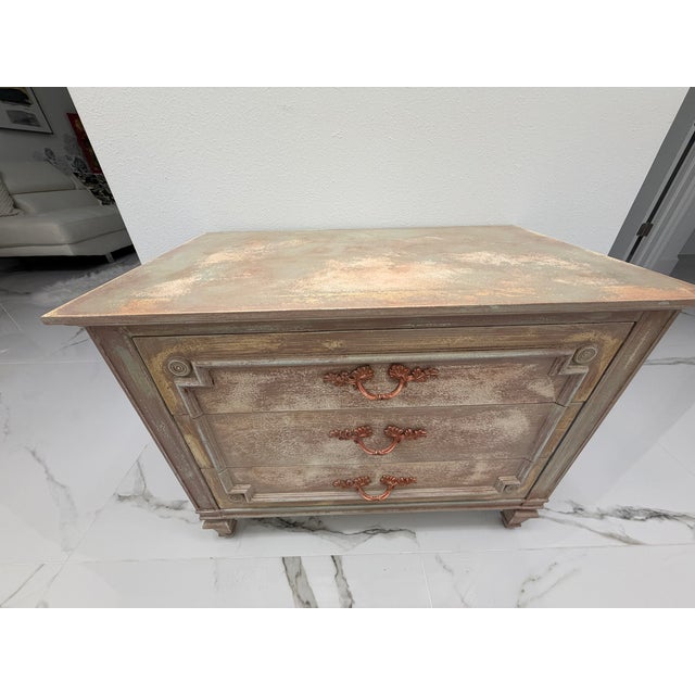 French Provincial 1960s French-Style Hand-Finished 3-Drawer Chest – Refinished John Widdicomb Solid Wood For Sale - Image 3 of 12