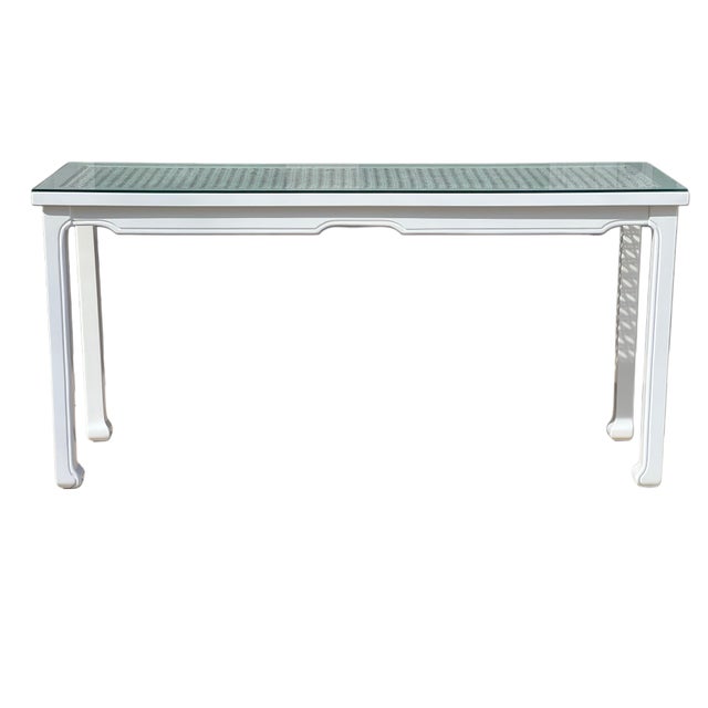 1980s Ming Style Console/Sofa Table and Matching Benches in Serena & Lily For Sale - Image 15 of 18