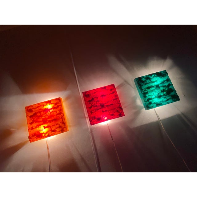 Space Age Fiberglass Wall Lamps by Uwe Mersch, 1970s, Set of 3 For Sale - Image 13 of 18