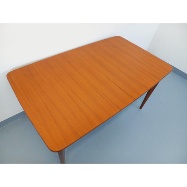 Scandinavian-Style Rectangular Dining Table in Teak with Extensions, 1950s-1960s For Sale - Image 9 of 18