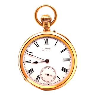 18ct Yellow Gold Open Dial Pocket Watch – 1881 – 80.9g For Sale
