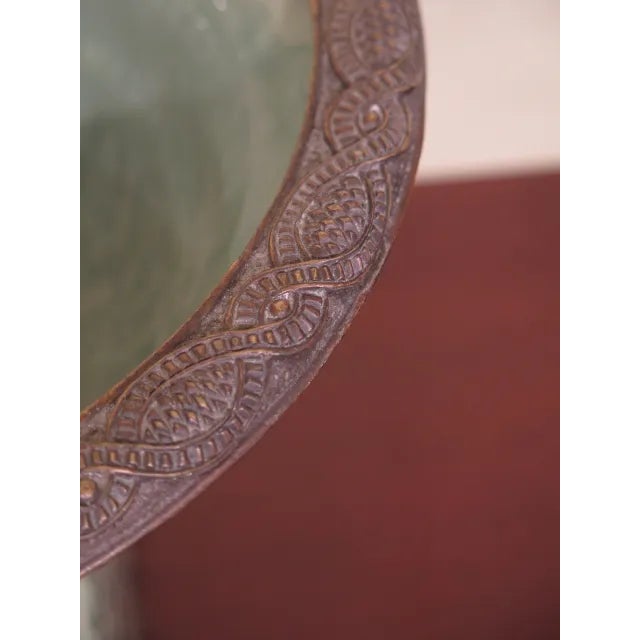 Green & Bronze Porcelain Center Planter Bowl For Sale In Philadelphia - Image 6 of 9
