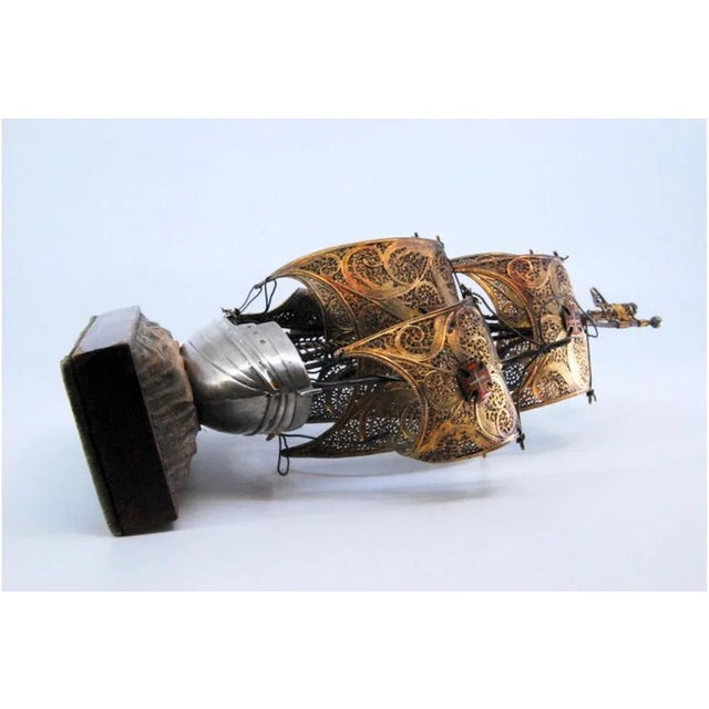Silver Silver Filigree Galleon with Five Sails For Sale - Image 8 of 11