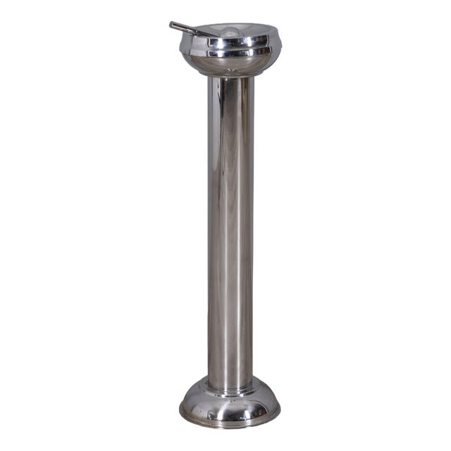 Vintage Floor Ashtray in Chrome Metal, Italy, 1970s For Sale
