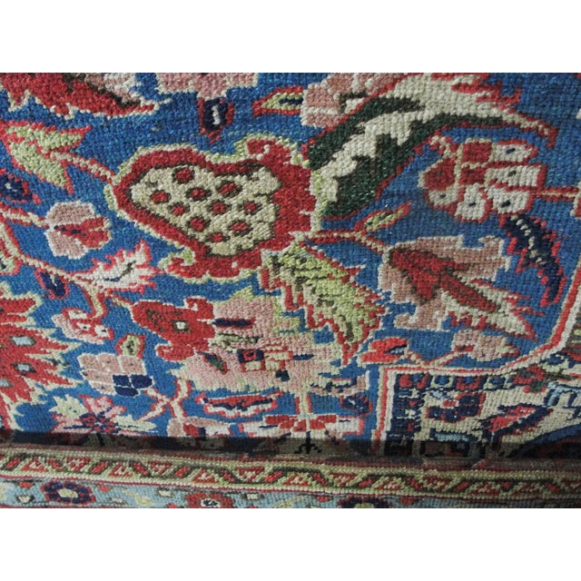 Textile Antique Persian Heriz/Serapi Carpet, Light Blue C-1910's For Sale - Image 7 of 10
