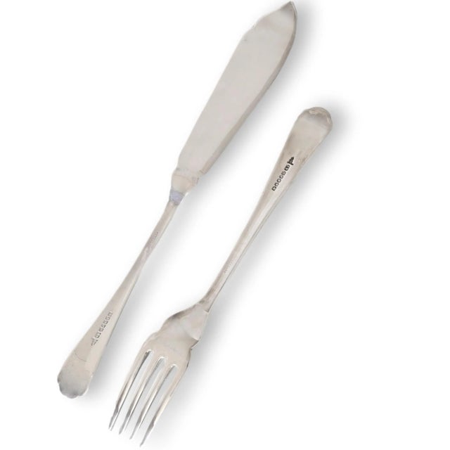 Walker & Hall Walker & Hall Fish Set W/Servers, 14 Pcs For Sale - Image 4 of 5