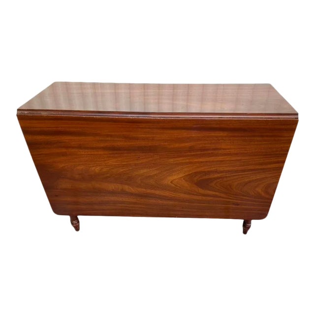 Antique English Edwardian Mahogany Drop Leaf Table For Sale