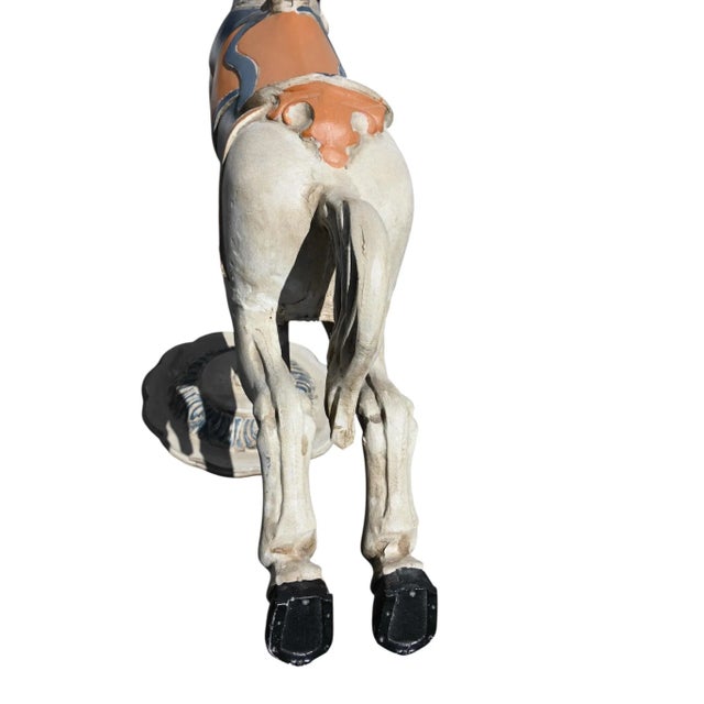 Shabby Chic Vintage Metal Carousel Horse For Sale - Image 3 of 11