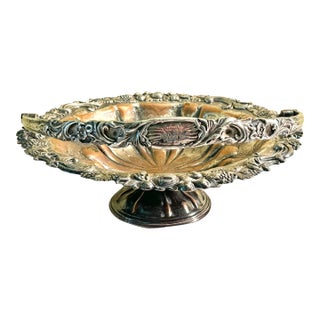 Vintage Large Silverplate Basket For Sale