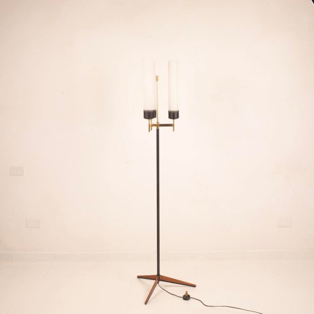Black 3-Armed Floor Lamp from Stilnovo, 1950s For Sale - Image 8 of 15