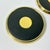 1990s Vintage Hollywood Regency Traditional Brass & Leather Coasters - Set of 5 For Sale - Image 10 of 10