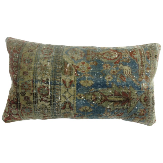 Rare bolster size pillow made from a 19th century fine Mohtasham Kashan rug. 12''' x 23''