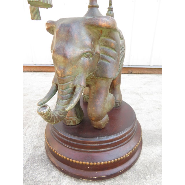 Maitland Smith Bronze Elephant Glass Side Table For Sale - Image 11 of 18
