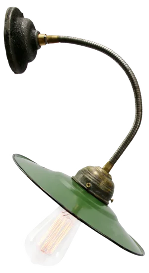 Mid-Century Industrial Green Enamel Flexible Sconce