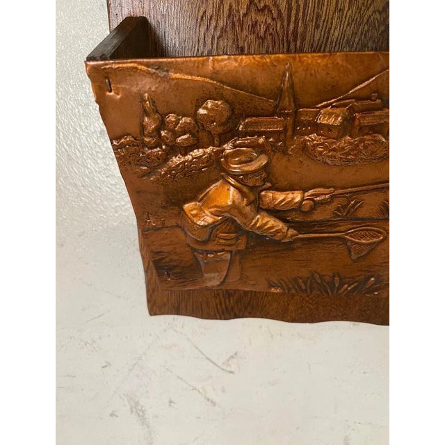 Wall Organizer in Cooper and Wood, France, 1960s For Sale - Image 4 of 10