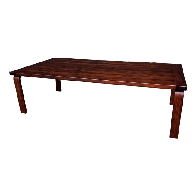 Large Mid-Century Modern Rosewood Coffee Table by Westnofa Bentwood Legs For Sale