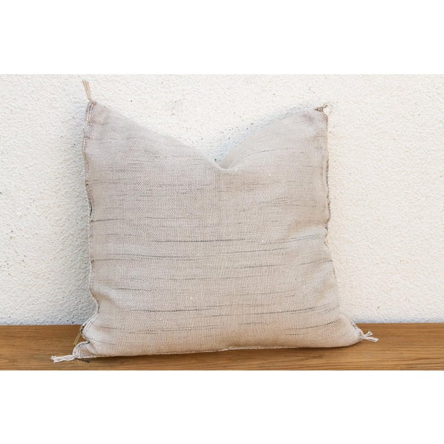 Textile Linen Star Cactus Silk Moroccan Pillow For Sale - Image 7 of 8