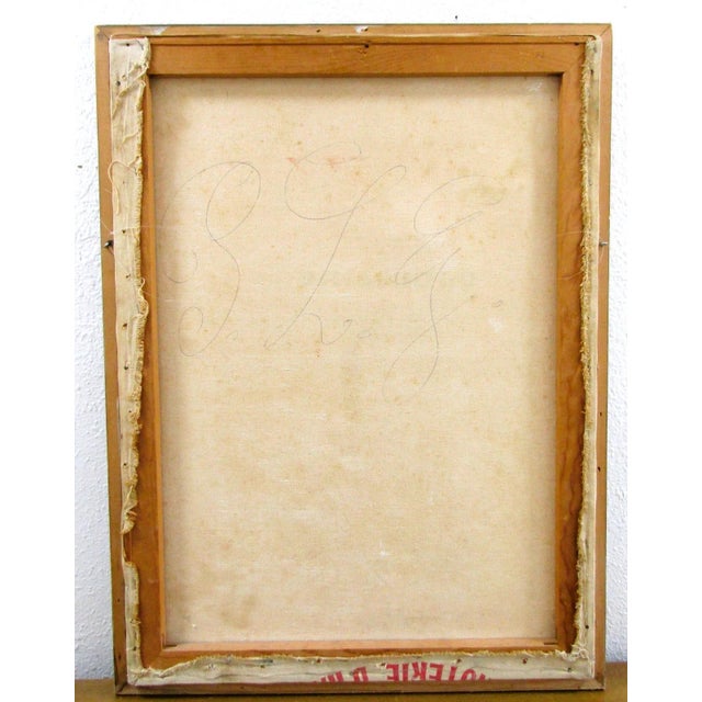 Red 1980s Original Framed Oil Painting on Canvas Haitian Music Street Scene Signed Fidésir For Sale - Image 8 of 8