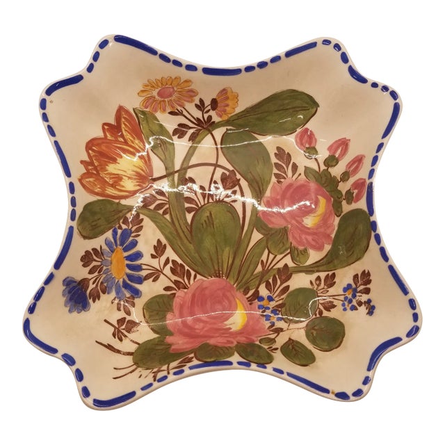 Myott Son & Cs England Peasantry Ceramic Grazen Handpainted Dish For Sale