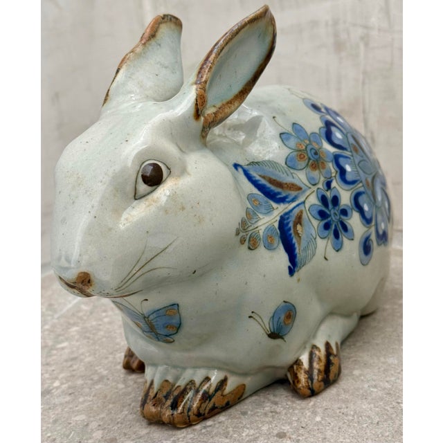 Vintage ‘Ken Edwards Style’ Mexican Tonala Large Pottery Decorated Bunny, Rabbit For Sale In San Antonio - Image 6 of 12