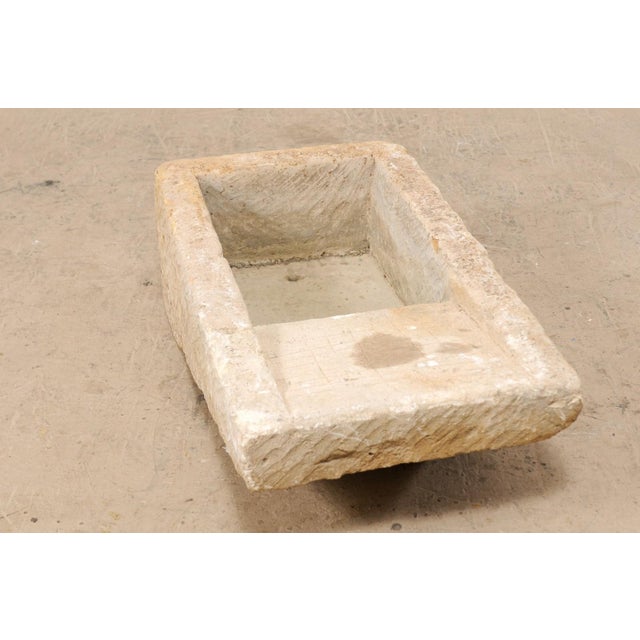 19th Century Carved Stone Sink with Drainboard For Sale - Image 4 of 11