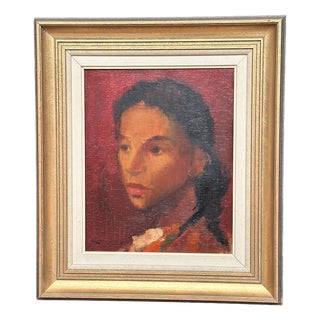 Hilding Rösiö, Spanish Girl, 1960s, Oil on Canvas, Framed For Sale