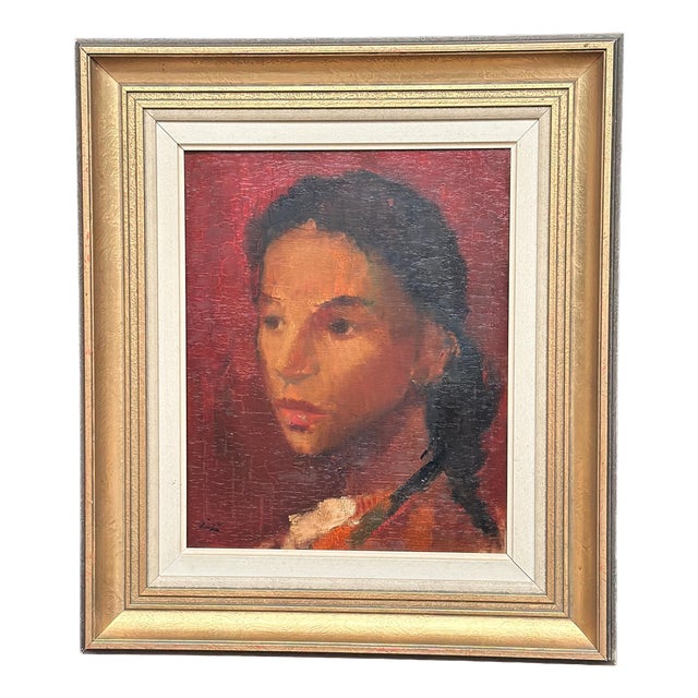 Hilding Rösiö, Spanish Girl, 1960s, Oil on Canvas, Framed For Sale