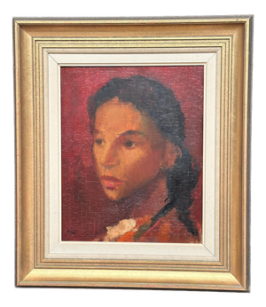 Hilding Rösiö, Spanish Girl, 1960s, Oil on Canvas, Framed