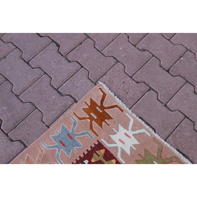 1980s Southwestern Red Handwoven Kilim For Sale - Image 11 of 13