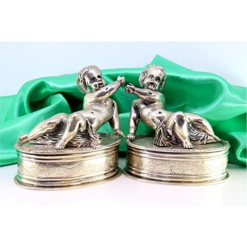 Silver Putties in Elliptical Shapes, in Very Good conditions. Designed 1920 to 1949 This piece has an attribution mark, I...